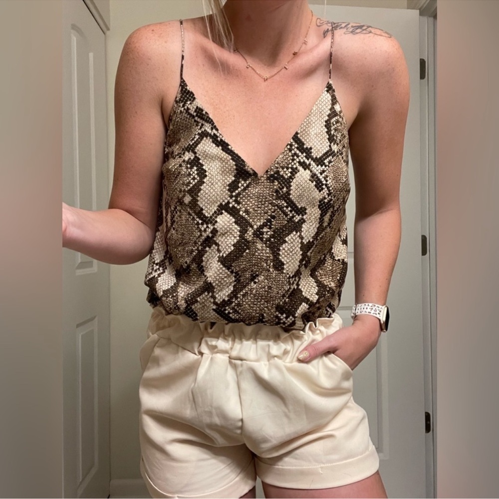 H&M/ silky snakeskin tank